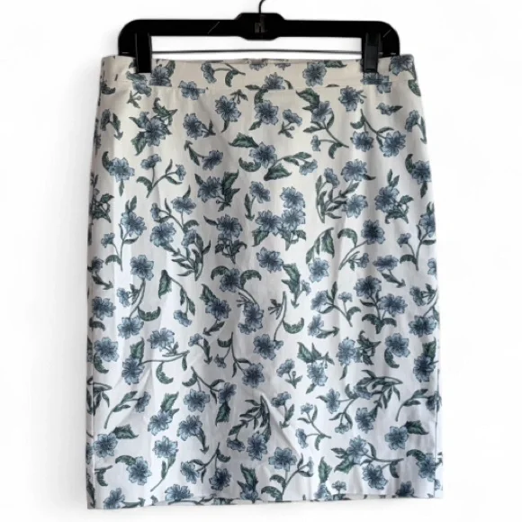 J. Crew Floral Cotton Pencil Skirt Size 8 - Picture 1 of 7
